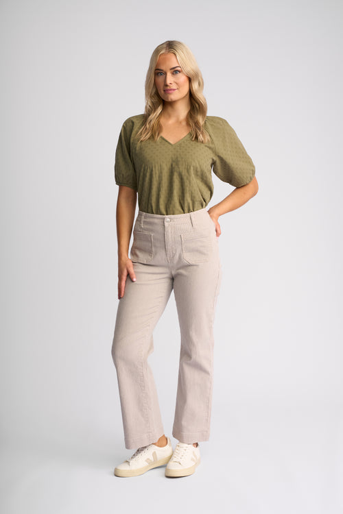Vassalli - Daily Jean in Ecru Stripe