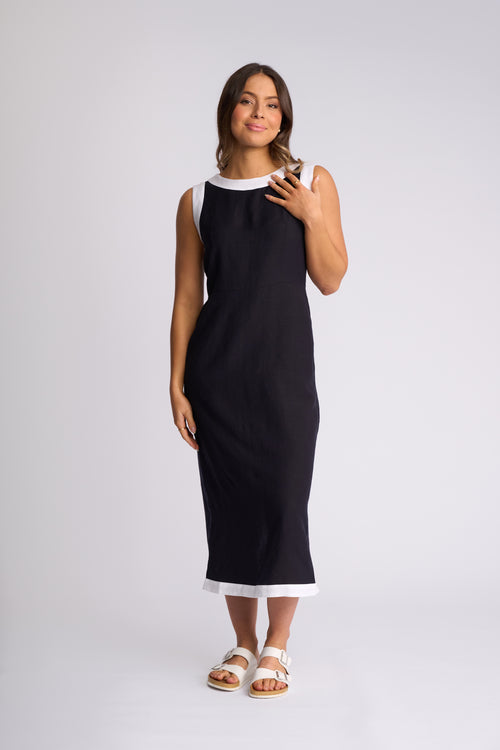 Vassalli - Oak Dress in Ink/White
