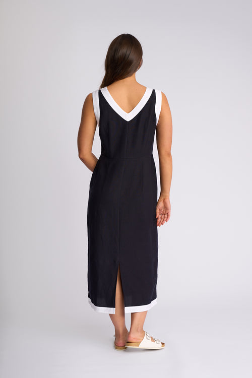 Vassalli - Oak Dress in Ink/White