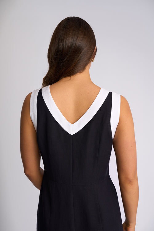 Vassalli - Oak Dress in Ink/White