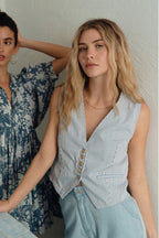 Molly Bracken - Vest in Blue/White Stripe EF1643EP